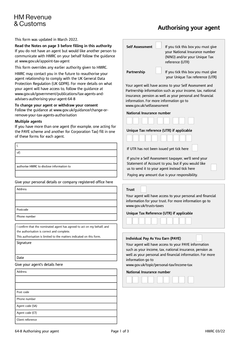 64 8 authorising your agent