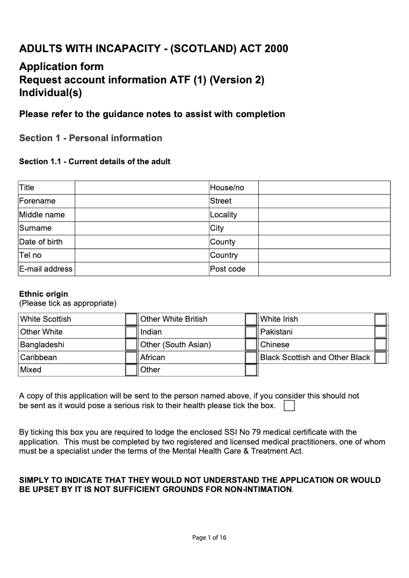 ATF1 INDIVIDUAL Request Account Information ATF 1 Individual s preview