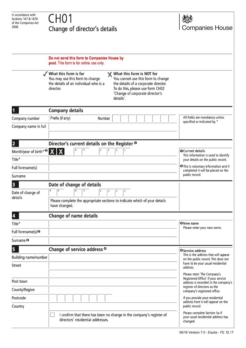 CH01 Change of director s details (Section 167 and 167D) preview