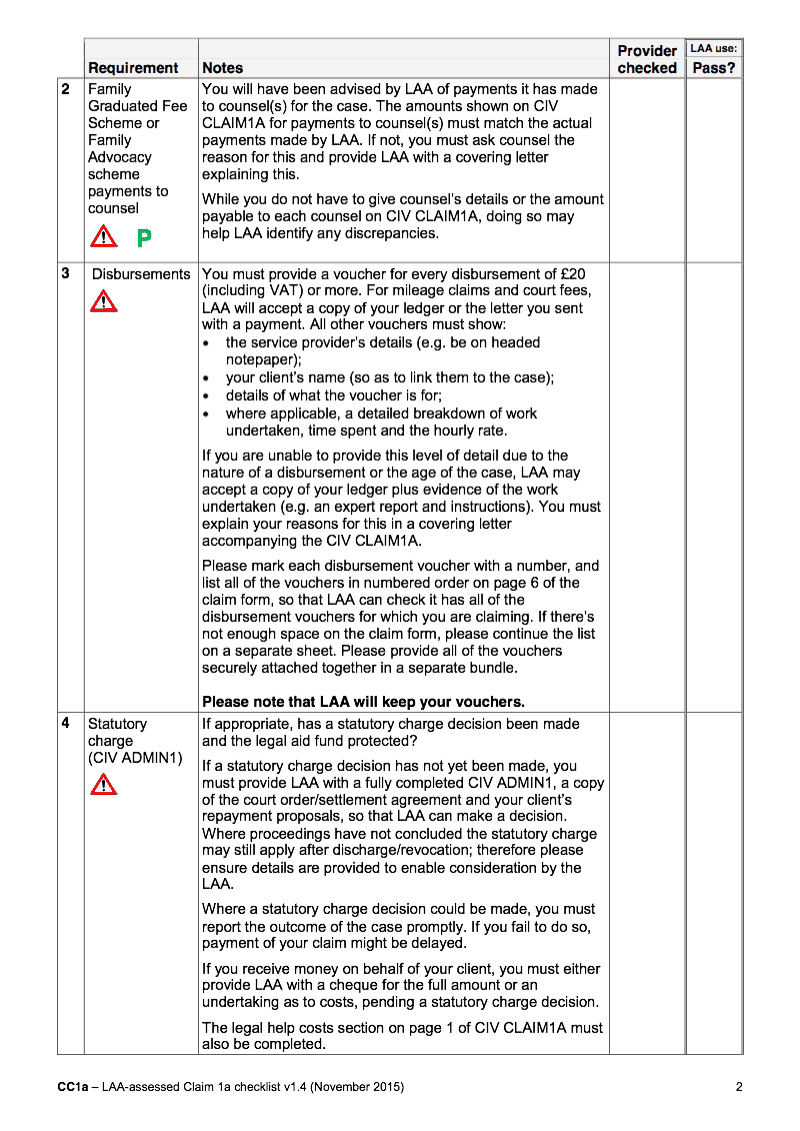 Preview thumbnail for CIV CLAIM1A CC1a Checklist