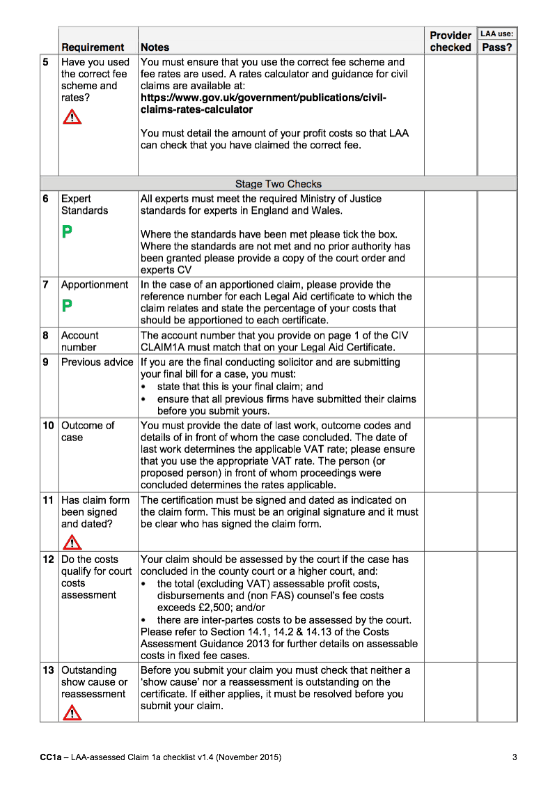 Preview thumbnail for CIV CLAIM1A CC1a Checklist