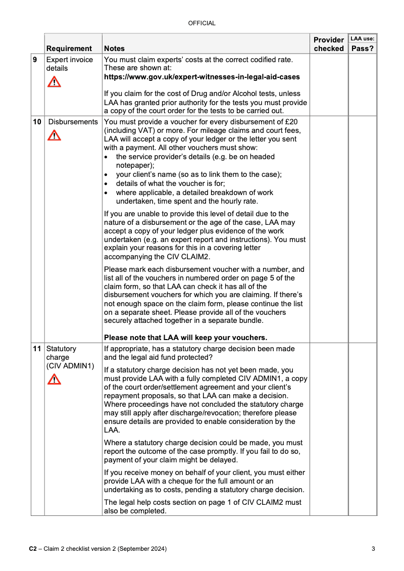 Preview thumbnail for CIV CLAIM2 Checklist