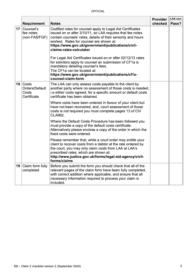 Preview thumbnail for CIV CLAIM2 Checklist