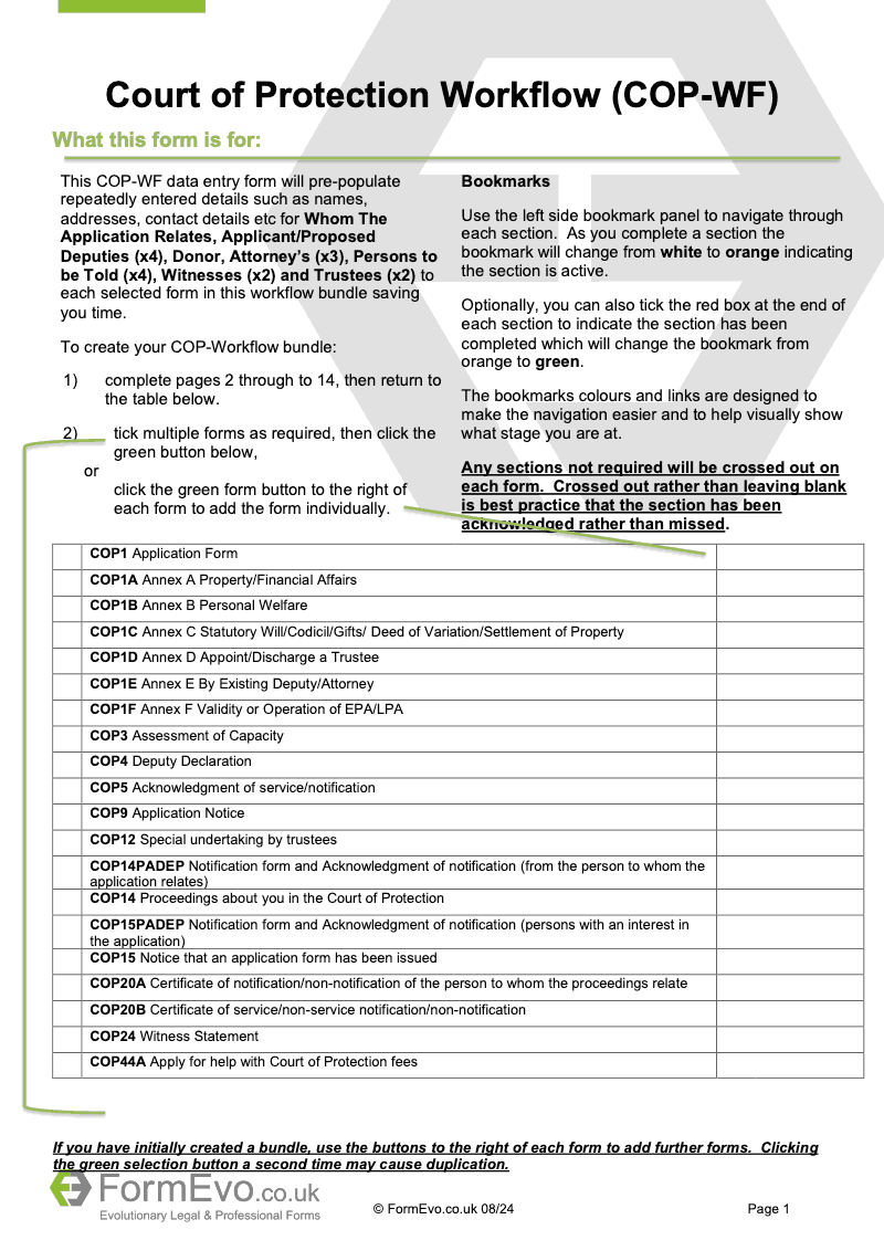 COP WF Court of Protection Workflow preview