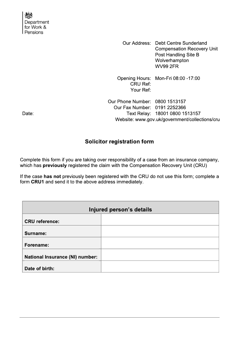 CRU1 Sol Solicitor s registration form preview