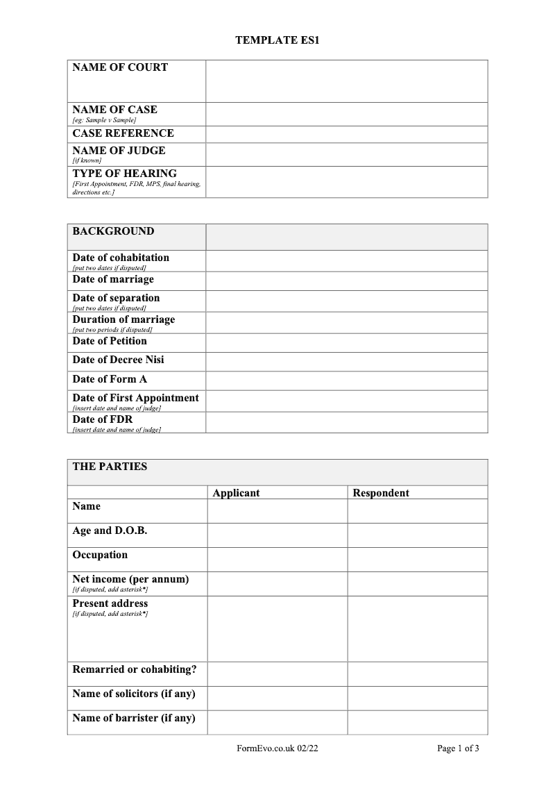 ES1 Composite Case Summary