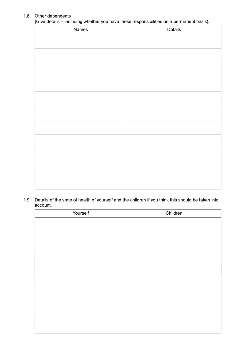 Preview thumbnail for Form E1 Long