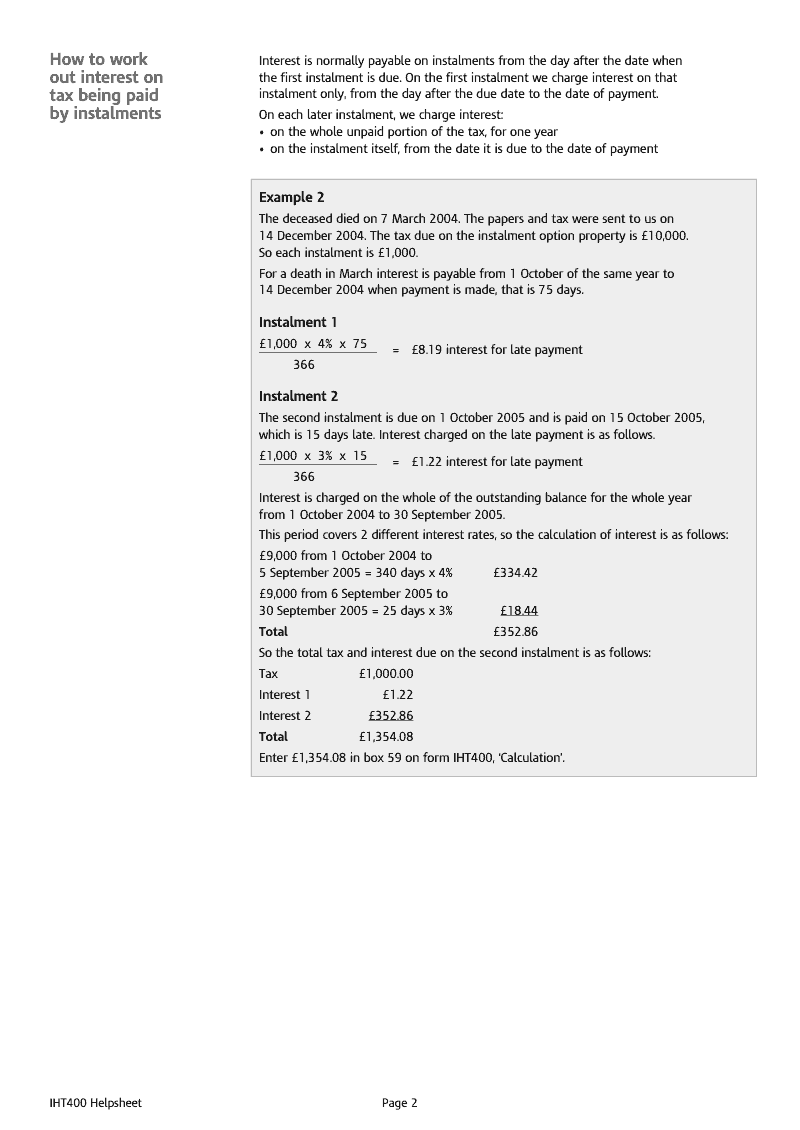 Preview thumbnail for IHT400 Helpsheet