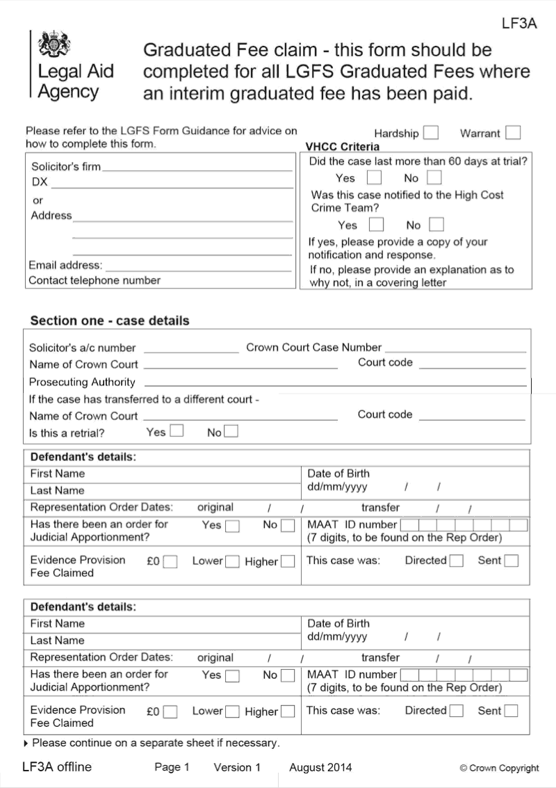 LF3A offline Graduated Fee claim this form should be completed for all LGFS Graduated Fees where an interim graduated fee has been paid preview