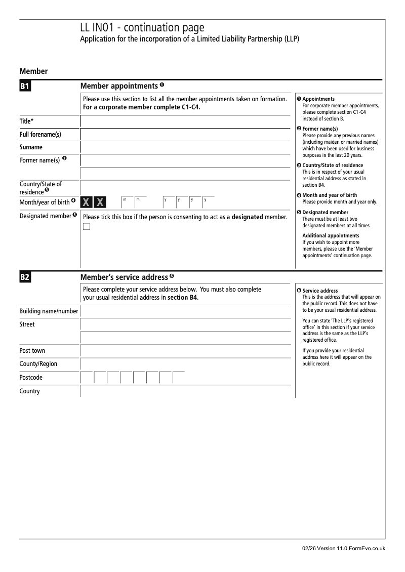 Preview thumbnail for LL IN01 Continuation Page 1