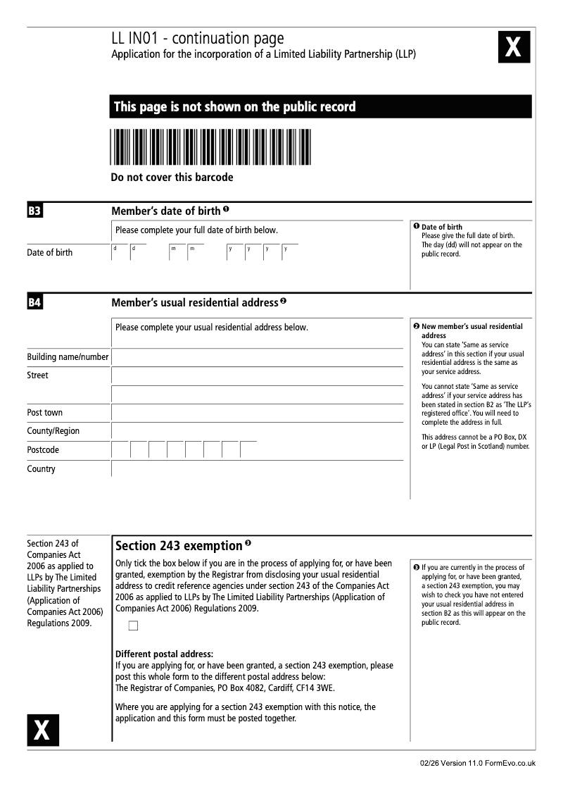 Preview thumbnail for LL IN01 Continuation Page 1