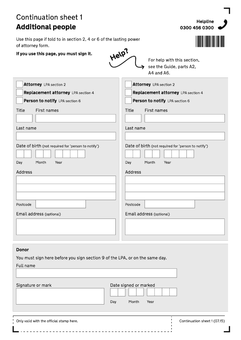 Preview thumbnail for LPC Continuation Sheet 1