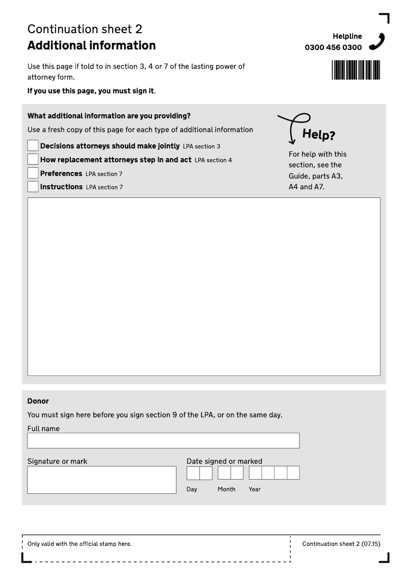 Preview thumbnail for LPC Continuation Sheet 2