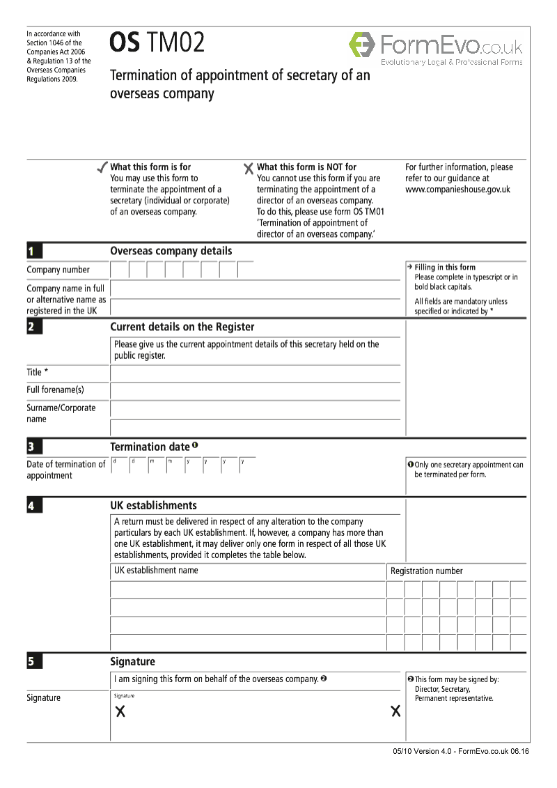 OS TM02 Termination of appointment of secretary of an overseas company Section 1046 preview