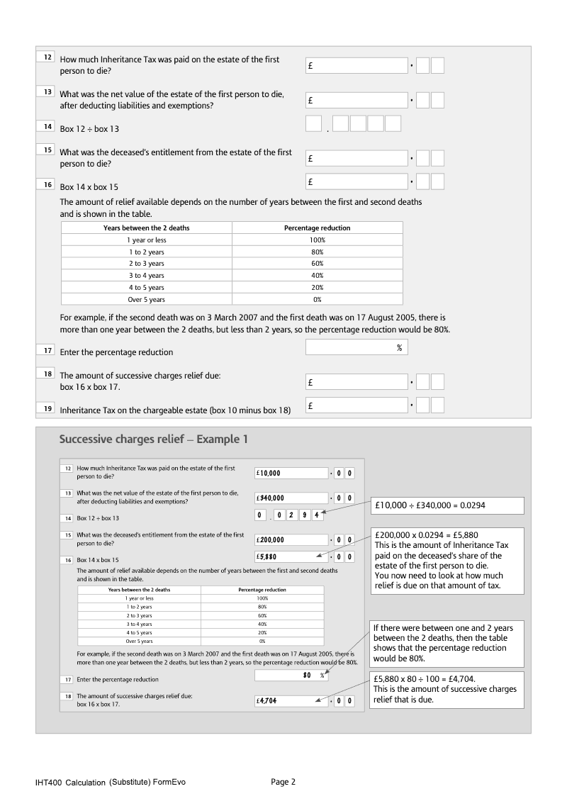 Preview thumbnail for IHT400 Calculation