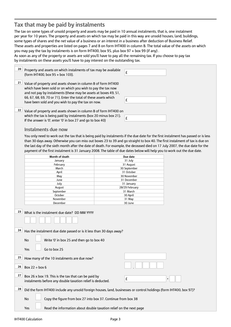 Preview thumbnail for IHT400 Calculation