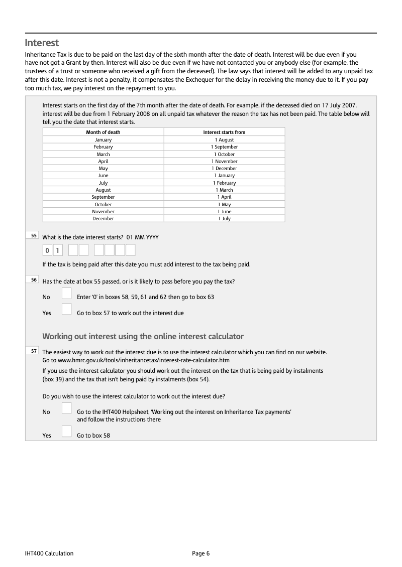 Preview thumbnail for IHT400 Calculation