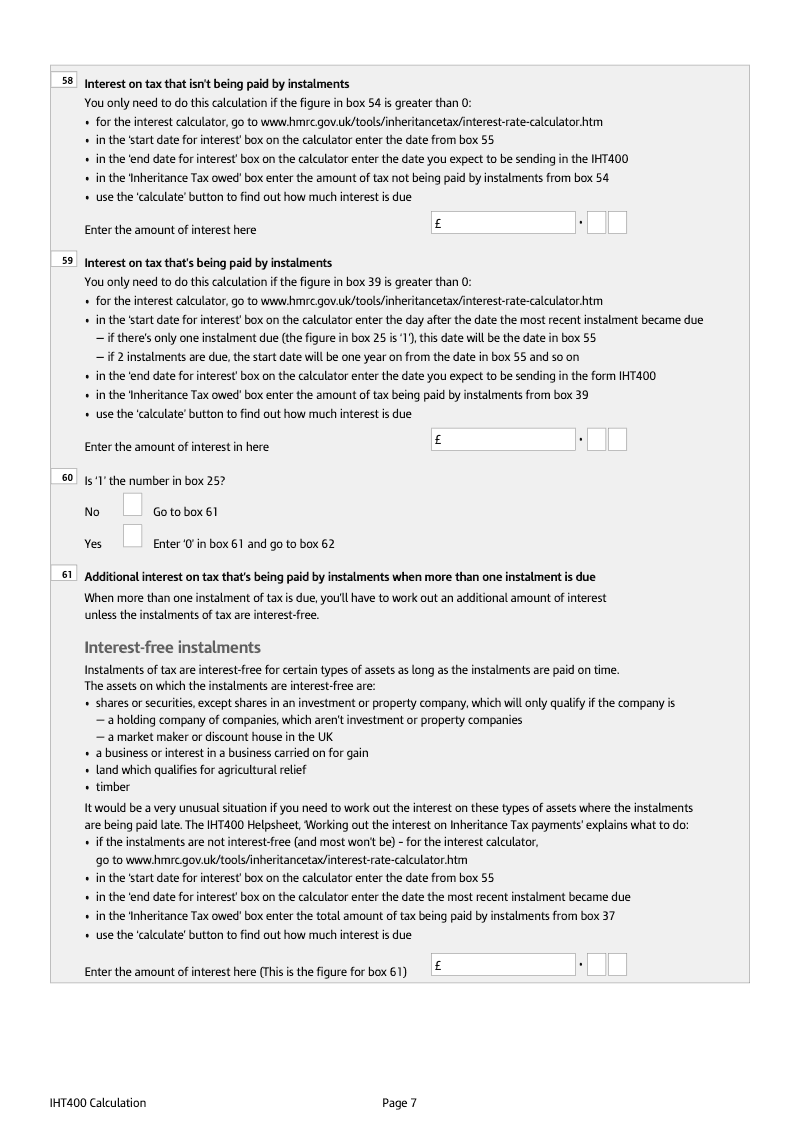Preview thumbnail for IHT400 Calculation