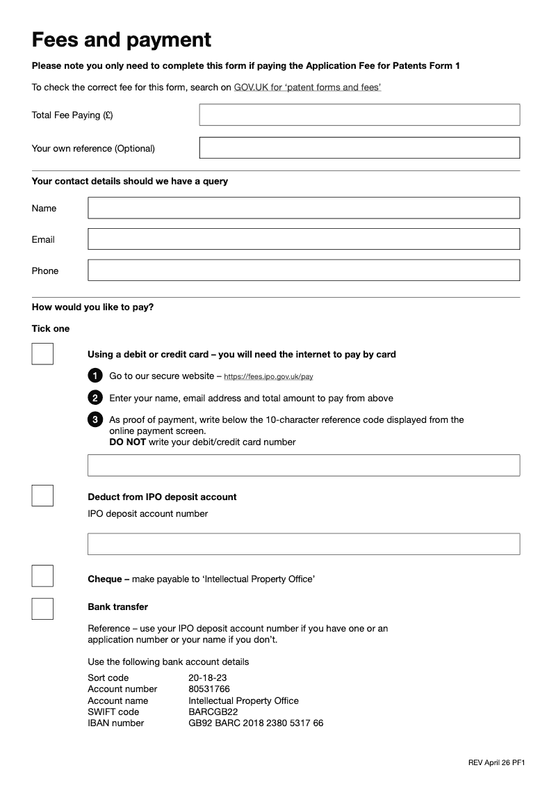 Preview thumbnail for Patents Form 1