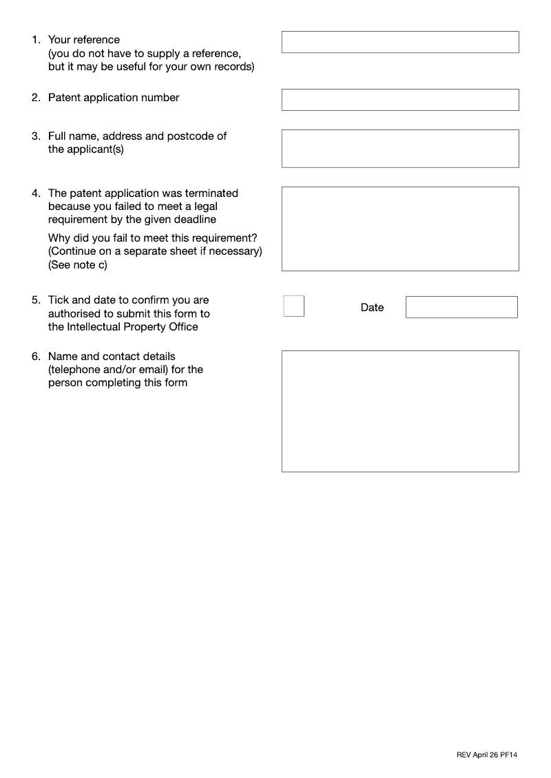 Preview thumbnail for Patents Form 14