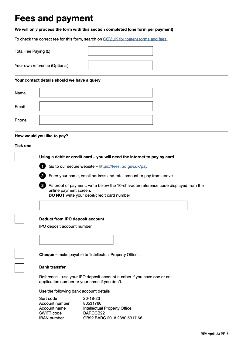 Preview thumbnail for Patents Form 15