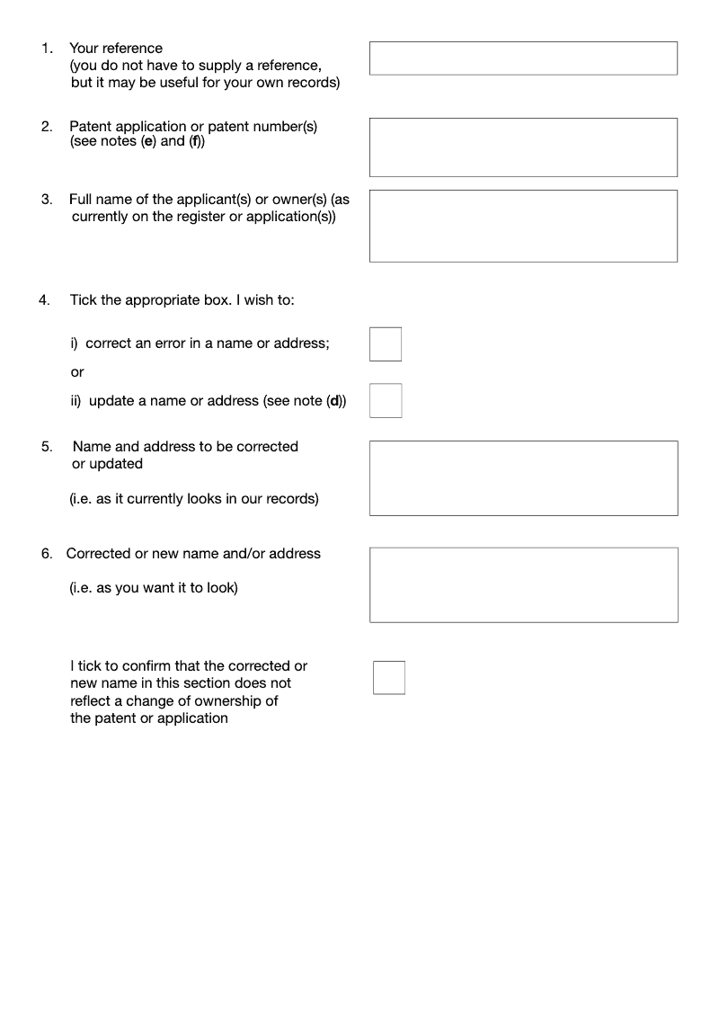 Preview thumbnail for Patents Form 20