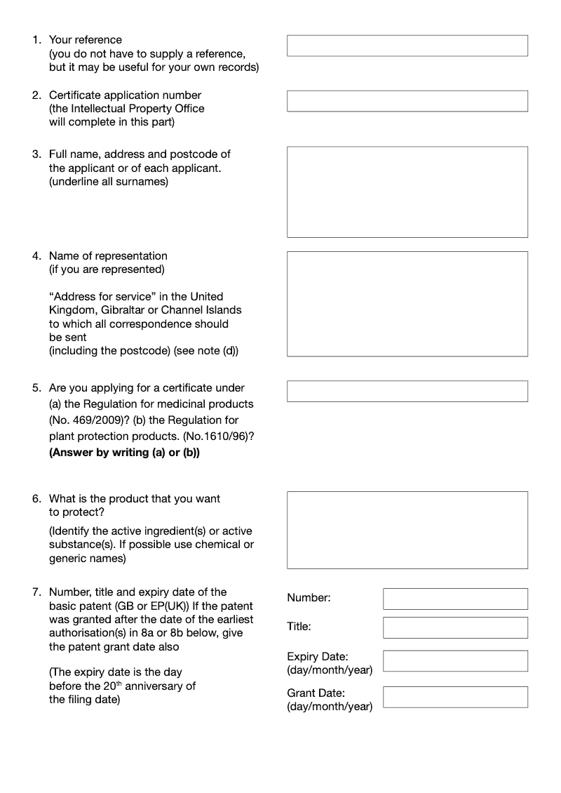 Preview thumbnail for Patents Form SP1
