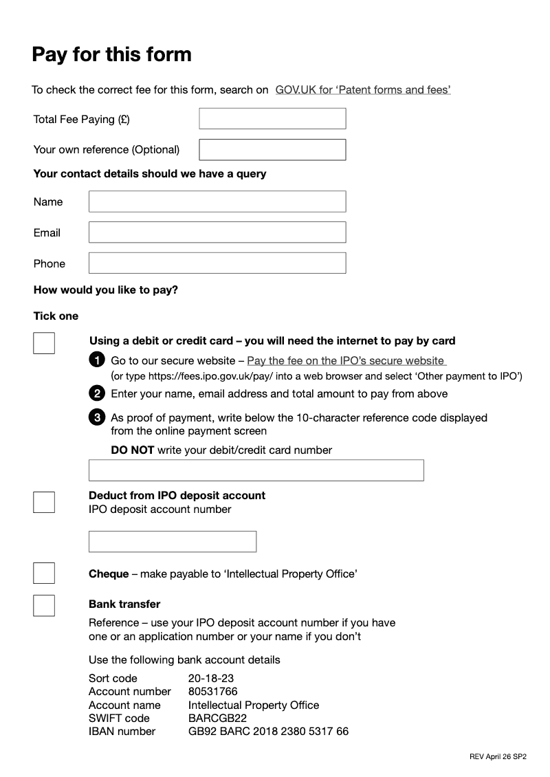 Preview thumbnail for Patents Form SP2