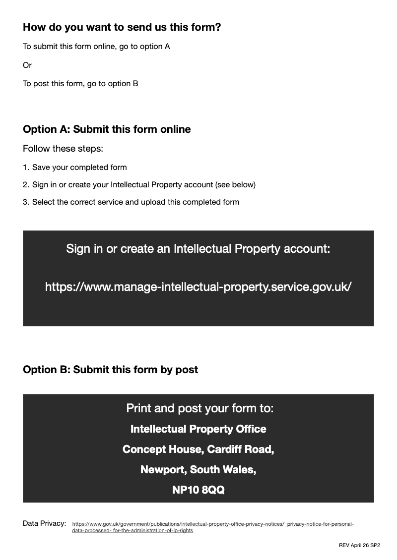 Preview thumbnail for Patents Form SP2