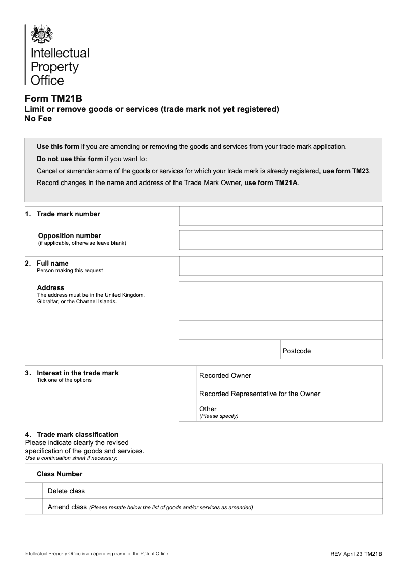 TM21B Change of details to an application preview