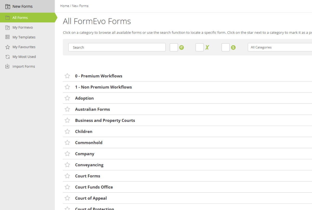 Select the right form